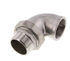 Raccord union coudé 90deg 2'' Mâle R x Femelle Rp Acier inoxydable Joint plat PTFE 16bar (224.8psi)