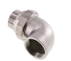 Raccord union coudé 90deg 2'' Mâle R x Femelle Rp Acier inoxydable Joint plat PTFE 16bar (224.8psi)