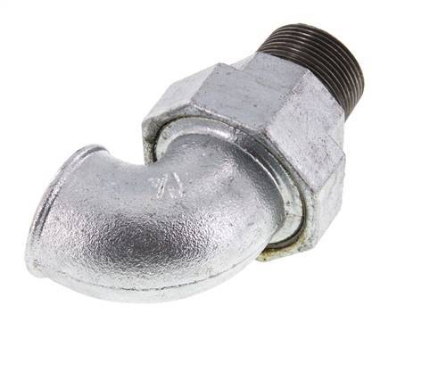 90deg Angled Union Connector 1 1/4'' Male R x Female Rp Cast Iron Flat Seal Centellen 25bar (351.25psi)
