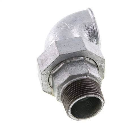 90deg Angled Union Connector 1 1/4'' Male R x Female Rp Cast Iron Flat Seal Centellen 25bar (351.25psi)