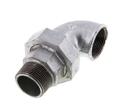 90deg Angled Union Connector 1 1/4'' Male R x Female Rp Cast Iron Flat Seal Centellen 25bar (351.25psi)