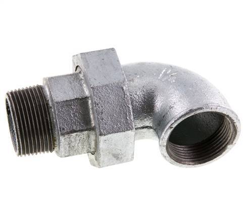 90deg Angled Union Connector 1 1/4'' Male R x Female Rp Cast Iron Flat Seal Centellen 25bar (351.25psi)
