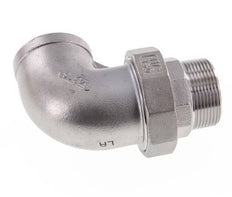 Raccord union coudé 90deg 1 1/4'' Mâle R x Femelle Rp Acier inoxydable Joint plat PTFE 16bar (224.8psi)