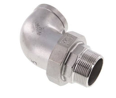 Raccord union coudé 90deg 1 1/4'' Mâle R x Femelle Rp Acier inoxydable Joint plat PTFE 16bar (224.8psi)