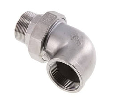 Raccord union coudé 90deg 1 1/4'' Mâle R x Femelle Rp Acier inoxydable Joint plat PTFE 16bar (224.8psi)