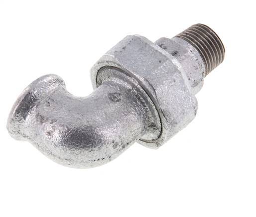 90deg Angled Union Connector 1/2'' Male R x Female Rp Cast Iron Flat Seal Centellen 25bar (351.25psi)