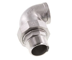 Raccord union coudé 90deg 1 1/2'' Mâle R x Femelle Rp Acier inoxydable Joint plat PTFE 16bar (224.8psi)