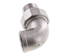 Raccord union coudé 90deg 1 1/2'' Mâle R x Femelle Rp Acier inoxydable Joint plat PTFE 16bar (224.8psi)