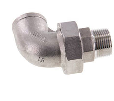 90deg Angled Union Connector 3/4'' Male R x Female Rp Stainless Steel Flat Seal PTFE 16bar (224.8psi)