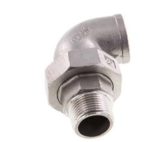 Raccord union coudé 90deg 3/4'' Mâle R x Femelle Rp Acier inoxydable Joint plat PTFE 16bar (224.8psi)