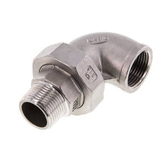 Raccord union coudé 90deg 3/4'' Mâle R x Femelle Rp Acier inoxydable Joint plat PTFE 16bar (224.8psi)