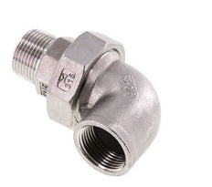 Raccord union coudé 90deg 3/4'' Mâle R x Femelle Rp Acier inoxydable Joint plat PTFE 16bar (224.8psi)