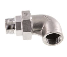 Raccord union coudé 90deg 1'' Mâle R x Femelle Rp Acier inoxydable Joint plat PTFE 16bar (224.8psi)