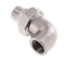 Raccord union coudé 90deg 1'' Mâle R x Femelle Rp Acier inoxydable Joint plat PTFE 16bar (224.8psi)