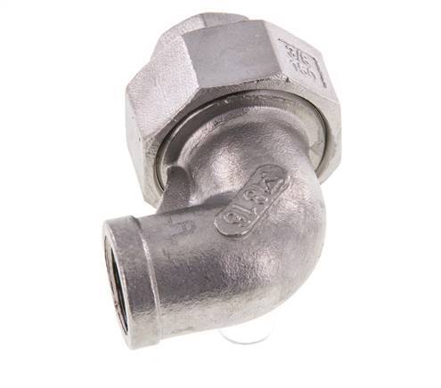 Raccord union 90deg Rp3/8'' femelle en acier inoxydable joint conique 16bar (224.8psi)