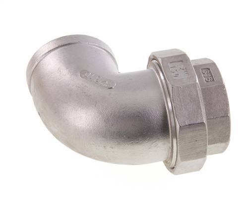 90deg Union Connector Rp2'' Female Stainless Steel Conical Seal 16bar (224.8psi)