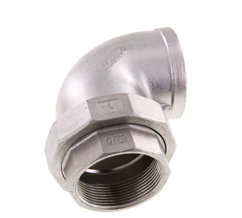 Connecteur union 90deg Rp2'' femelle en acier inoxydable joint conique 16bar (224.8psi)