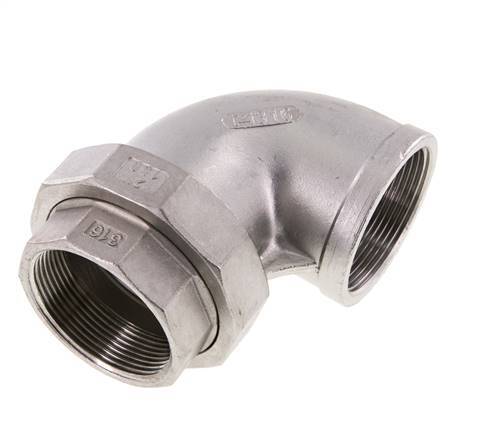 Connecteur union 90deg Rp2'' femelle en acier inoxydable joint conique 16bar (224.8psi)