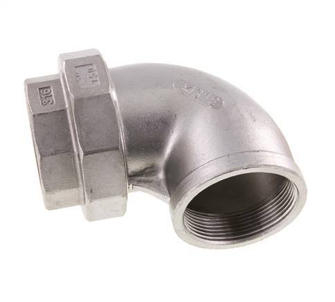 Connecteur union 90deg Rp2'' femelle en acier inoxydable joint conique 16bar (224.8psi)