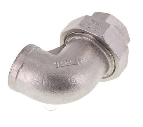 Connecteur union 90deg Rp1'' femelle en acier inoxydable joint conique 16bar (224.8psi)