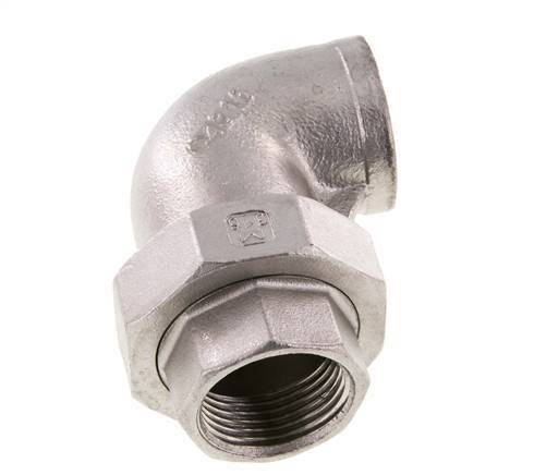 Connecteur union 90deg Rp1'' femelle en acier inoxydable joint conique 16bar (224.8psi)