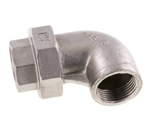 Connecteur union 90deg Rp1'' femelle en acier inoxydable joint conique 16bar (224.8psi)