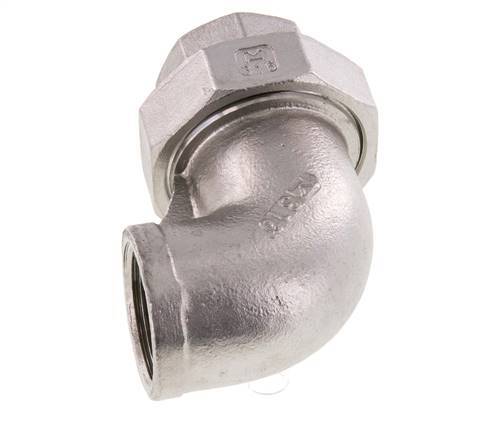 Connecteur union 90deg Rp1'' femelle en acier inoxydable joint conique 16bar (224.8psi)