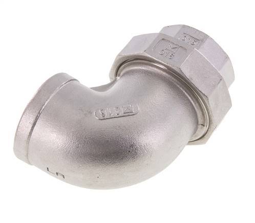 Raccord union 90deg Rp1 1/2'' femelle en acier inoxydable joint conique 16bar (224.8psi)