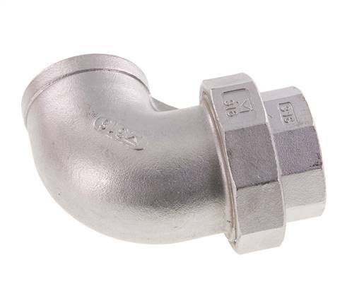 Raccord union 90deg Rp1 1/2'' femelle en acier inoxydable joint conique 16bar (224.8psi)