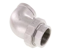 Raccord union 90deg Rp1 1/2'' femelle en acier inoxydable joint conique 16bar (224.8psi)