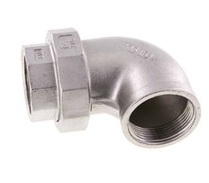 Raccord union 90deg Rp1 1/2'' femelle en acier inoxydable joint conique 16bar (224.8psi)