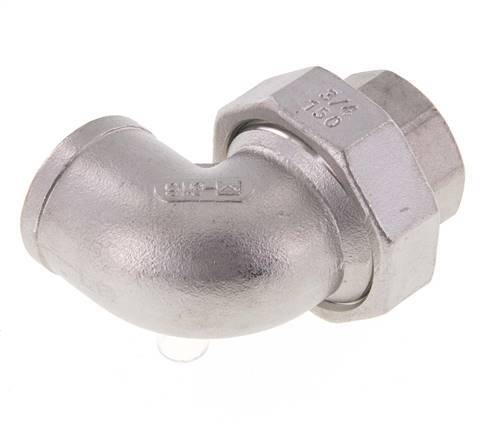 Raccord union 90deg Rp3/4'' femelle en acier inoxydable joint conique 16bar (224.8psi)