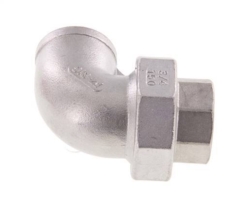 Raccord union 90deg Rp3/4'' femelle en acier inoxydable joint conique 16bar (224.8psi)