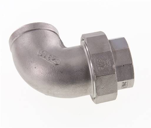 Raccord union 90deg Rp1 1/4'' femelle en acier inoxydable joint conique 16bar (224.8psi)