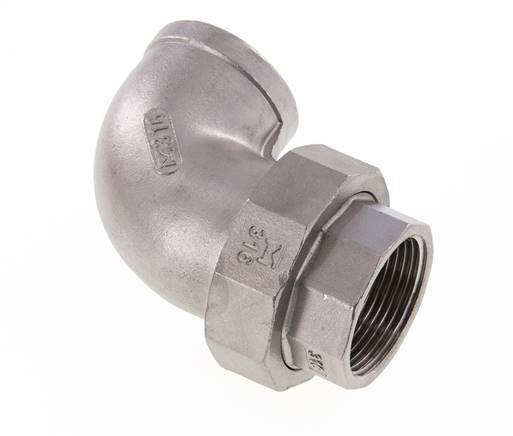 Raccord union 90deg Rp1 1/4'' femelle en acier inoxydable joint conique 16bar (224.8psi)