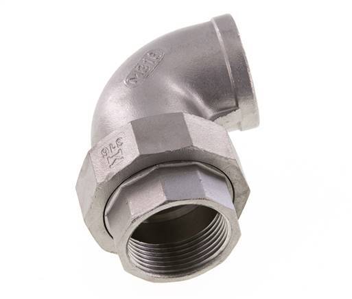Raccord union 90deg Rp1 1/4'' femelle en acier inoxydable joint conique 16bar (224.8psi)