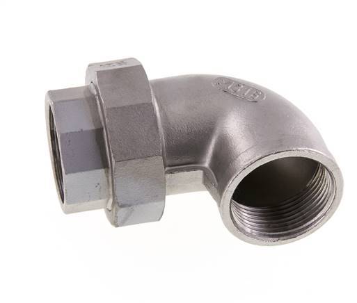 90deg Union Connector Rp1 1/4'' Female Stainless Steel Conical Seal 16bar (224.8psi)