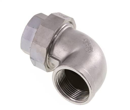 Raccord union 90deg Rp1 1/4'' femelle en acier inoxydable joint conique 16bar (224.8psi)