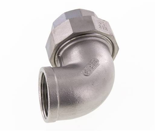 Raccord union 90deg Rp1 1/4'' femelle en acier inoxydable joint conique 16bar (224.8psi)