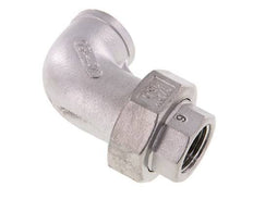 Connecteur union 90deg Rp1/2'' femelle en acier inoxydable joint conique 16bar (224.8psi)
