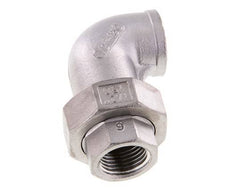 Connecteur union 90deg Rp1/2'' femelle en acier inoxydable joint conique 16bar (224.8psi)
