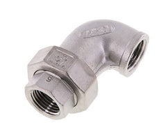 Connecteur union 90deg Rp1/2'' femelle en acier inoxydable joint conique 16bar (224.8psi)