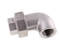 Connecteur union 90deg Rp1/2'' femelle en acier inoxydable joint conique 16bar (224.8psi)