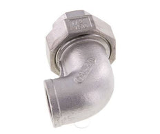 Connecteur union 90deg Rp1/2'' femelle en acier inoxydable joint conique 16bar (224.8psi)