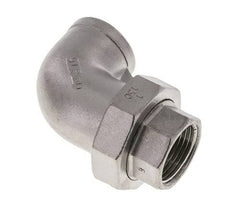 Raccord union coudé 90deg Rp1'' femelle Acier inoxydable Joint plat PTFE 16bar (224.8psi)