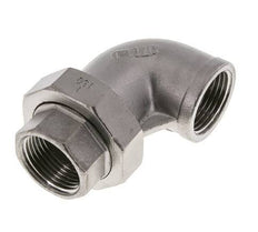 Raccord union coudé 90deg Rp1'' femelle Acier inoxydable Joint plat PTFE 16bar (224.8psi)