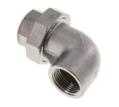 Raccord union coudé 90deg Rp1'' femelle Acier inoxydable Joint plat PTFE 16bar (224.8psi)
