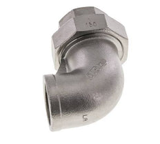 Raccord union coudé 90deg Rp1'' femelle Acier inoxydable Joint plat PTFE 16bar (224.8psi)