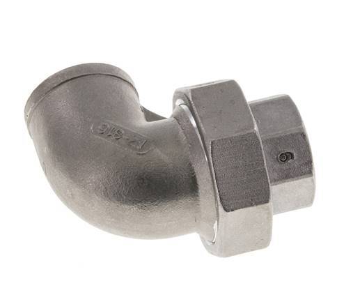 Raccord union coudé 90deg Rp3/4'' femelle Acier inoxydable Joint plat PTFE 16bar (224.8psi)