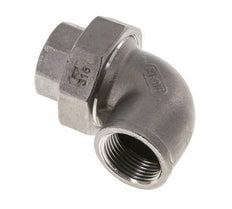 Raccord union coudé 90deg Rp3/4'' femelle Acier inoxydable Joint plat PTFE 16bar (224.8psi)